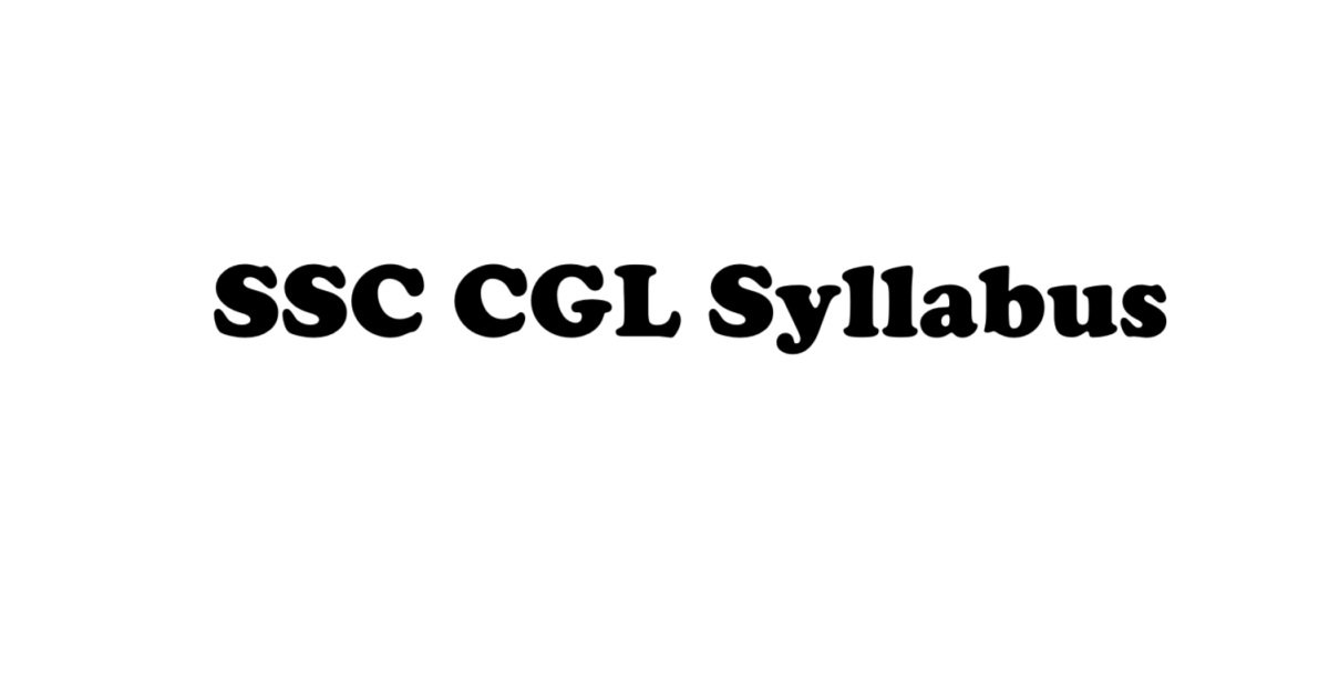 SSC CGL Syllabus