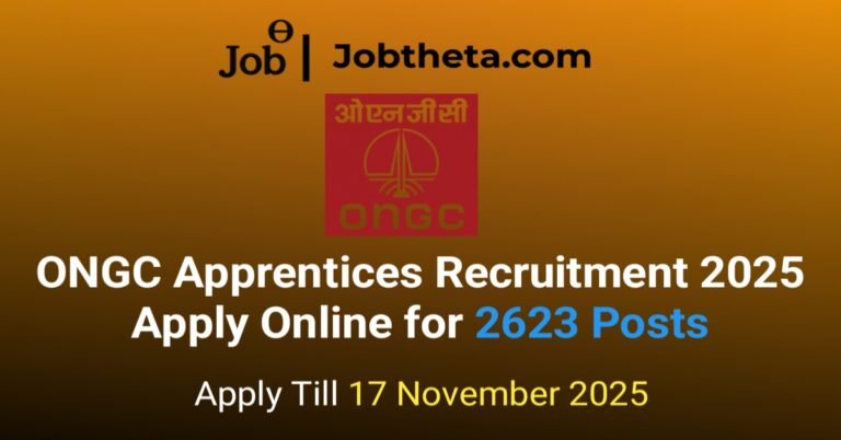 ONGC Apprentices Recruitment 2025 – Apply Online for 2623 Posts
