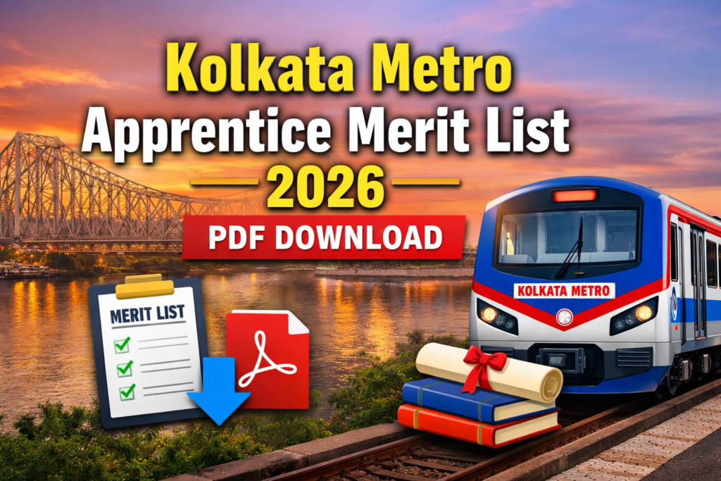 Kolkata Metro Apprentice Merit List 2026 PDF Download