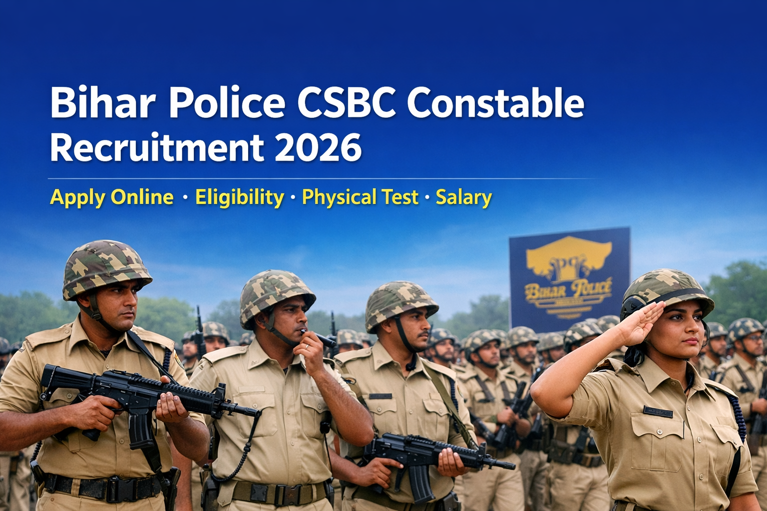 Bihar Police CSBC Constable Recruitment 2026 notification image showing constable selection, eligibility, physical test and salary details