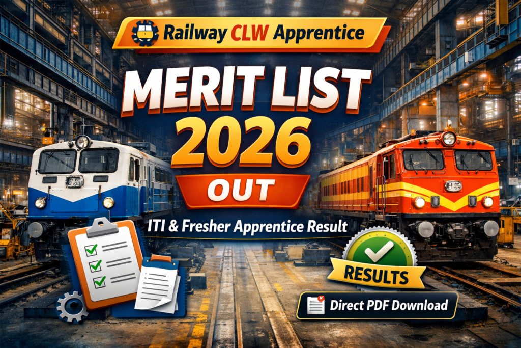 CLW Apprentice Merit List 2026 Out – Download ITI & Fresher Result PDF