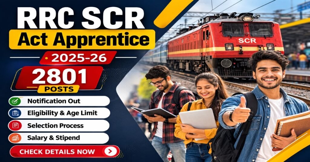 RRC SCR Act Apprentice Recruitment 2025-26 2801 Posts Notification Out