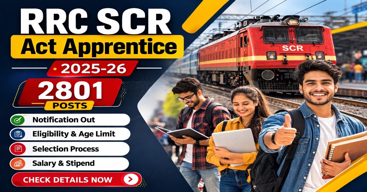 RRC SCR Act Apprentice Recruitment 2025-26 2801 Posts Notification Out