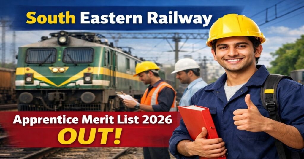 South Eastern Railway Apprentice Merit List 2026 OUT check apprentice selection list and result PDF