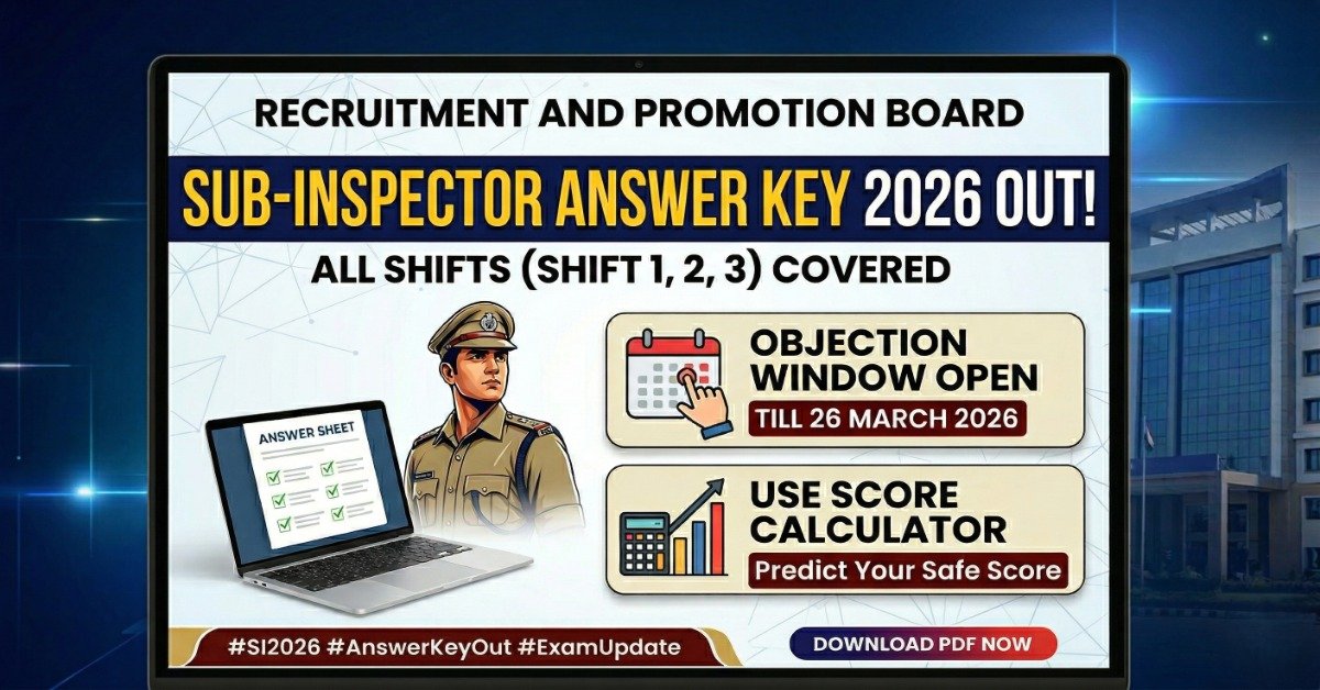 UP Police SI Answer Key 2026 OUT – All Shifts, Objection Till 26 March & Score Calculator