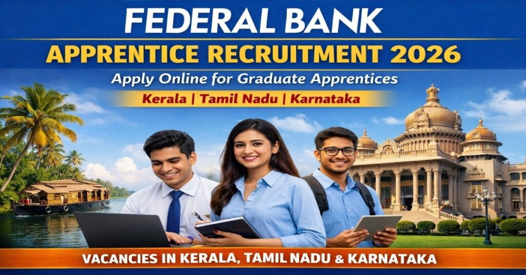 Federal Bank Apprentice Recruitment 2026 Apply Online for Graduate Apprentices in Kerala Tamil Nadu and Karnataka