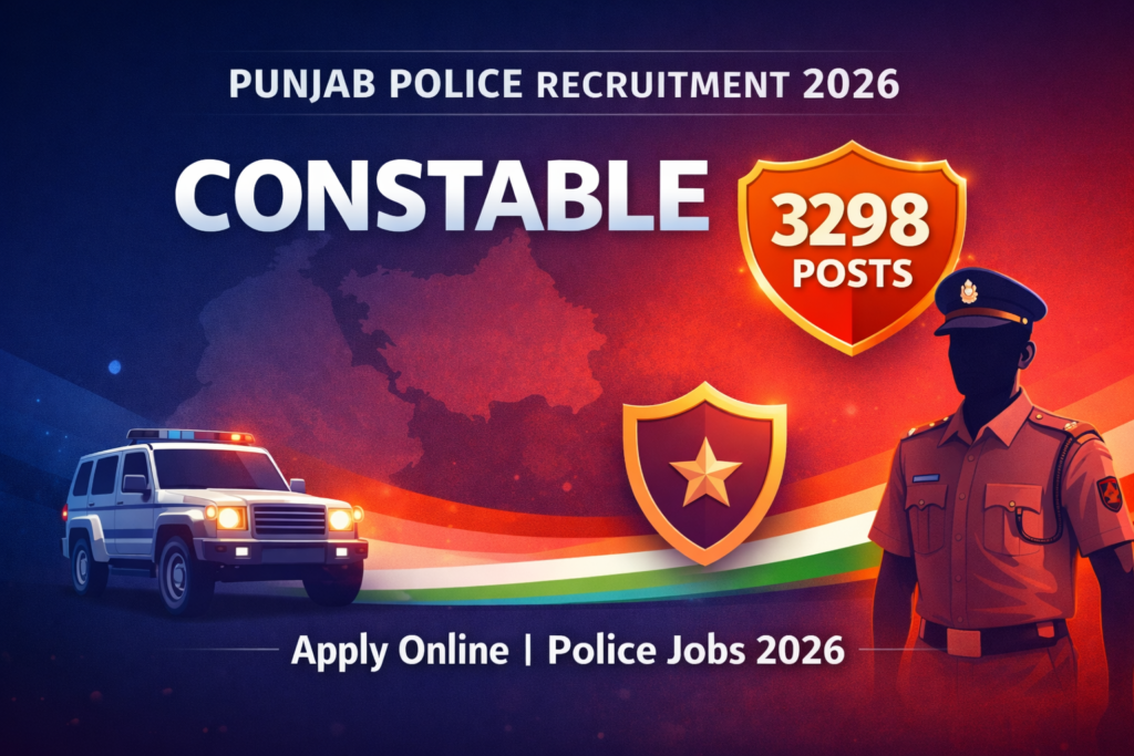 Punjab Police Constable Recruitment 2026 Apply Online for 3298 Posts