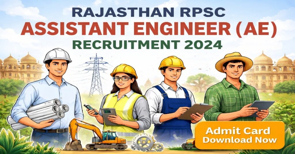 Rajasthan RPSC Assistant Engineer AE Recruitment 2024 mains admit card download for 1014 civil electrical mechanical agriculture posts