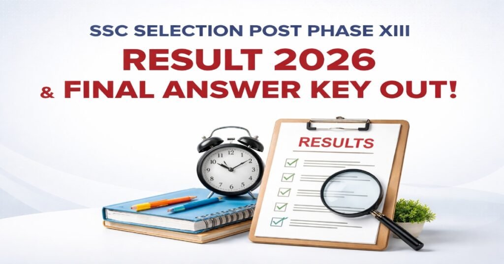 SSC Selection Post Phase XIII Result 2026 and Final Answer Key released notification graphic
