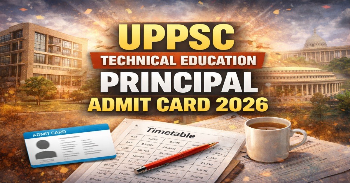 UPPSC Technical Education Principal Admit Card 2026 featured image with simple text design