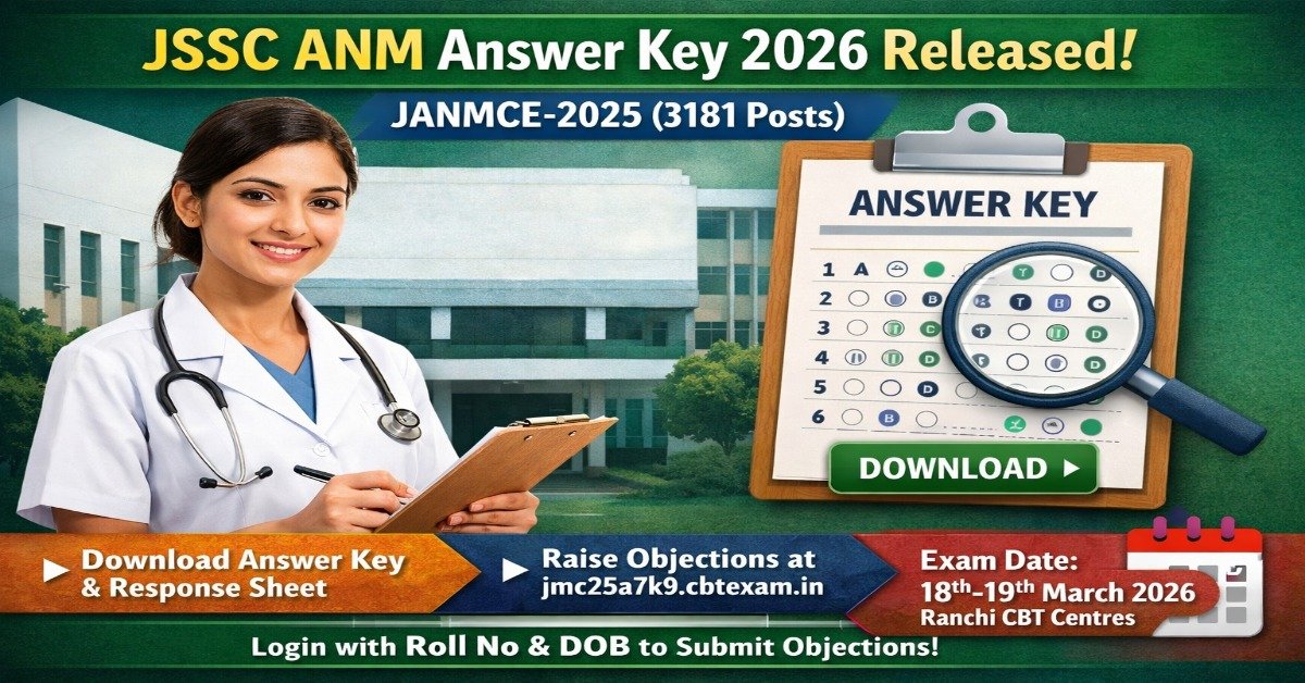 JSSC ANM Answer Key 2026 released for JANMCE-2025 exam download provisional answer key and response sheet