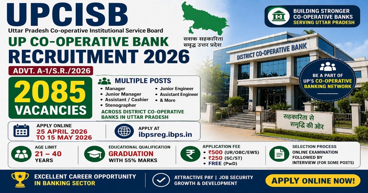 UP Cooperative Bank Recruitment 2026 UPCISB 2085 vacancies manager clerk assistant apply online ibpsreg