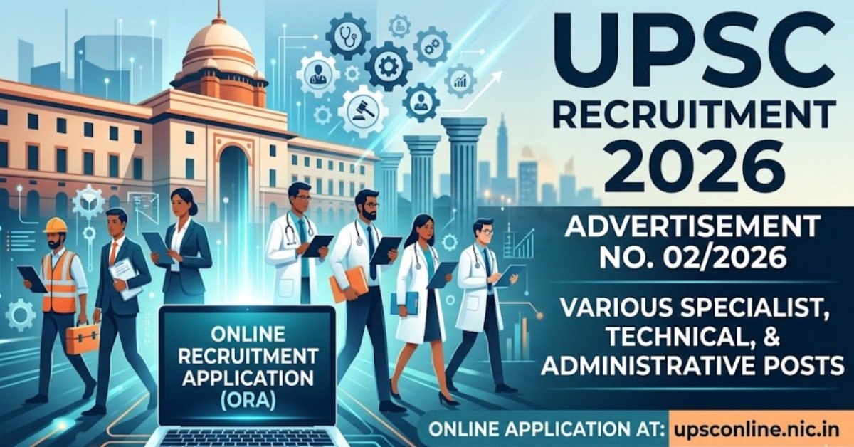 UPSC Advertisement No 02/2026 notification for 16 various posts including Livestock Officer and Assistant Keeper.