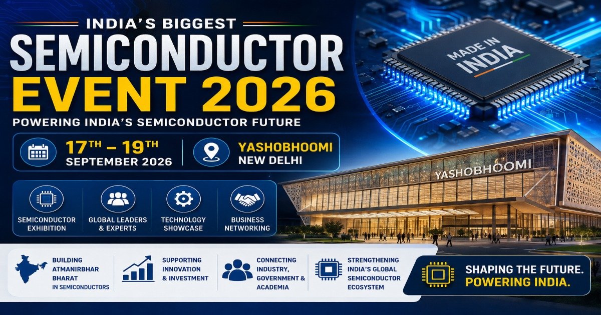 India’s biggest semiconductor event to be held at Yashobhoomi New Delhi from 17th to 19th September 2026