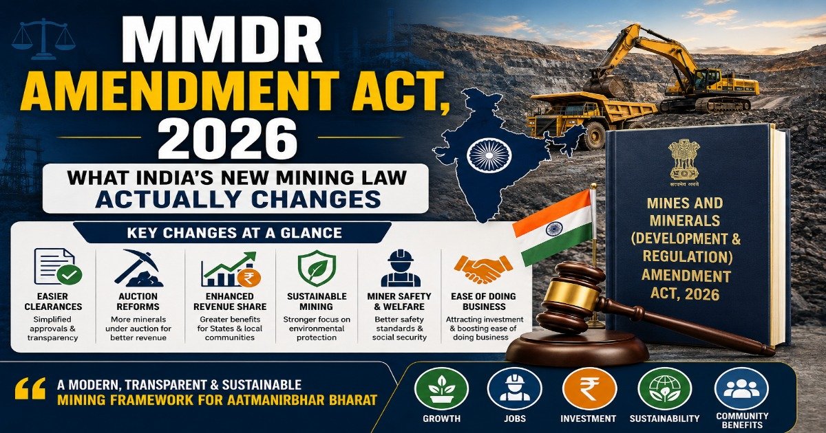 MMDR Amendment Act 2026 and key changes in India's new mining law