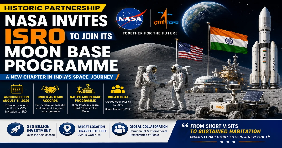 NASA invites ISRO to join its Moon Base programme for lunar exploration
