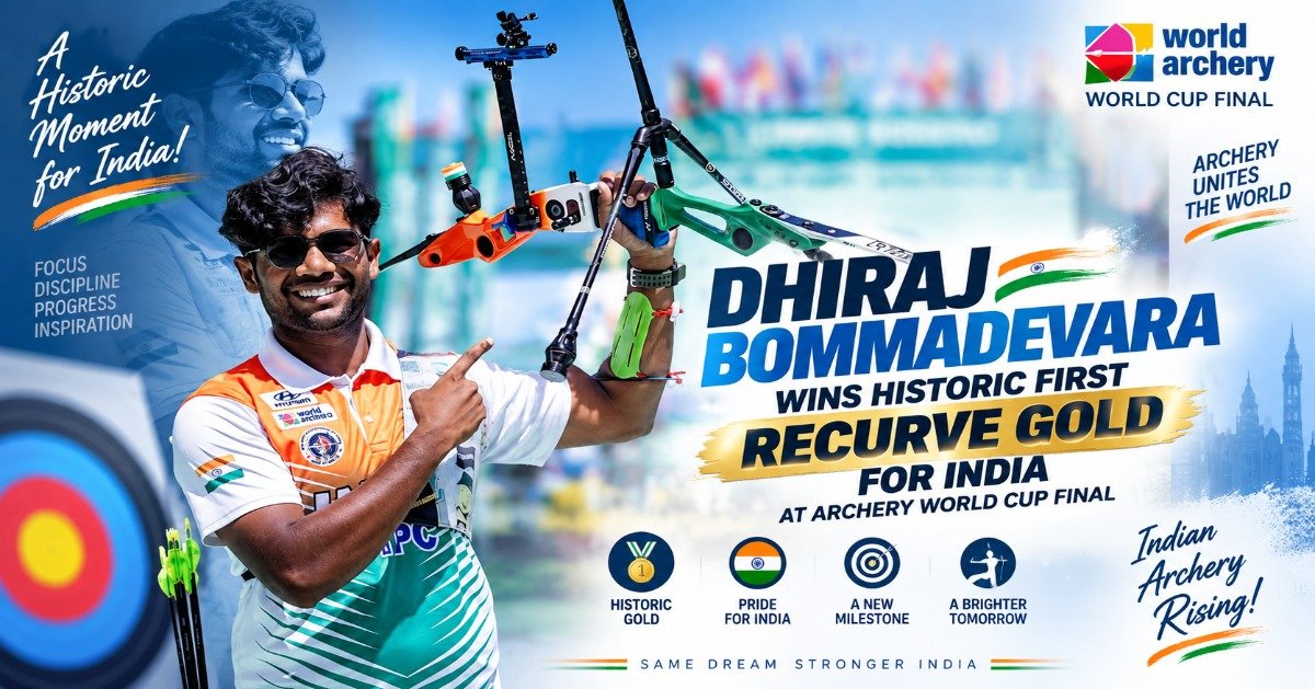 Dhiraj Bommadevara wins historic first recurve gold for India at the Archery World Cup Final