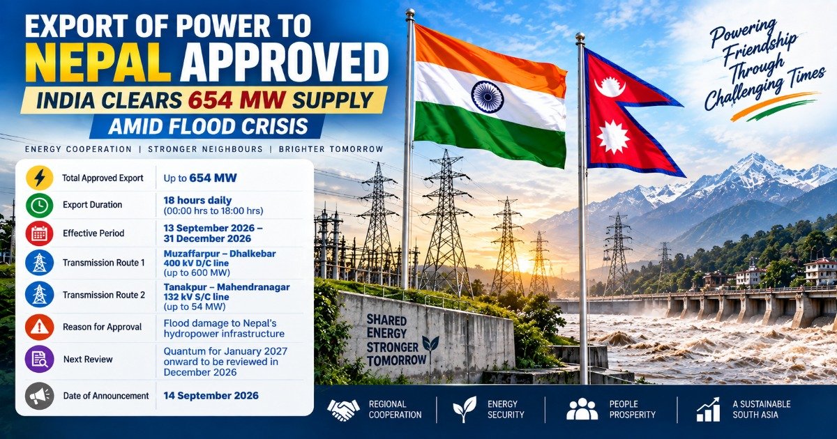 India approves up to 654 MW power export to Nepal amid flood crisis