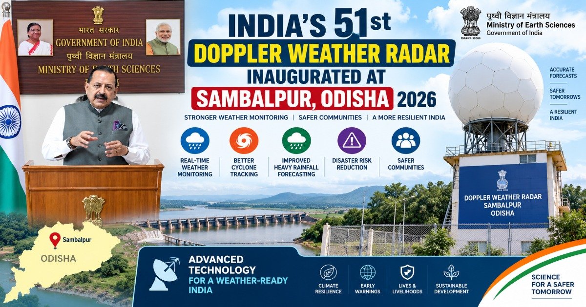 India’s 51st Doppler Weather Radar inaugurated at Sambalpur in Odisha in 2026