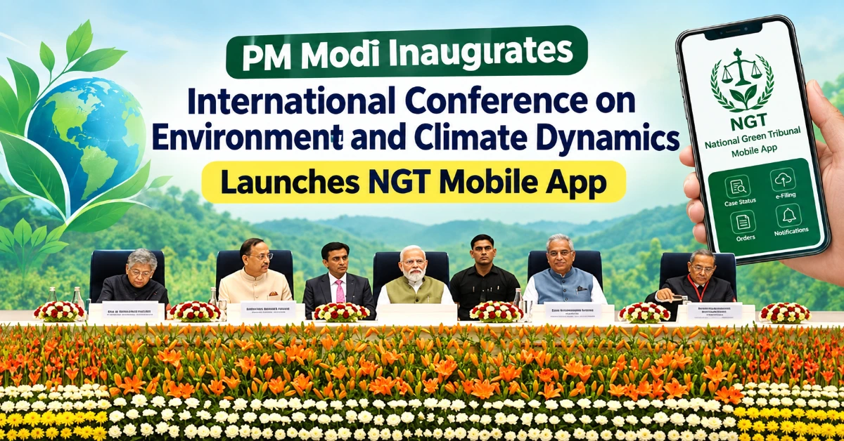 PM Modi inaugurates International Conference on Environment and Climate Dynamics and launches NGT Mobile App