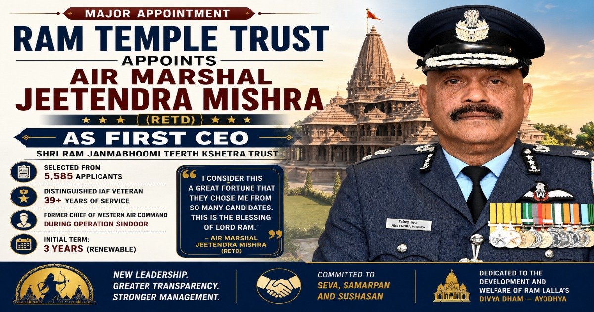 Ram Temple Trust CEO Air Marshal Jeetendra Mishra
