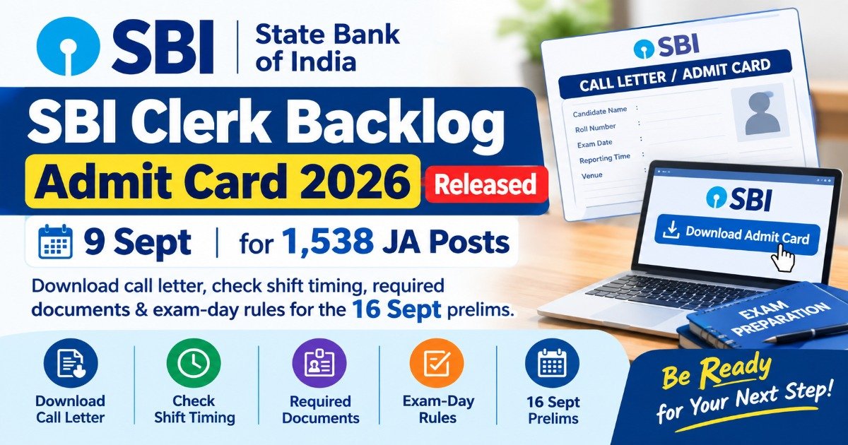 SBI Clerk Backlog Admit Card 2026