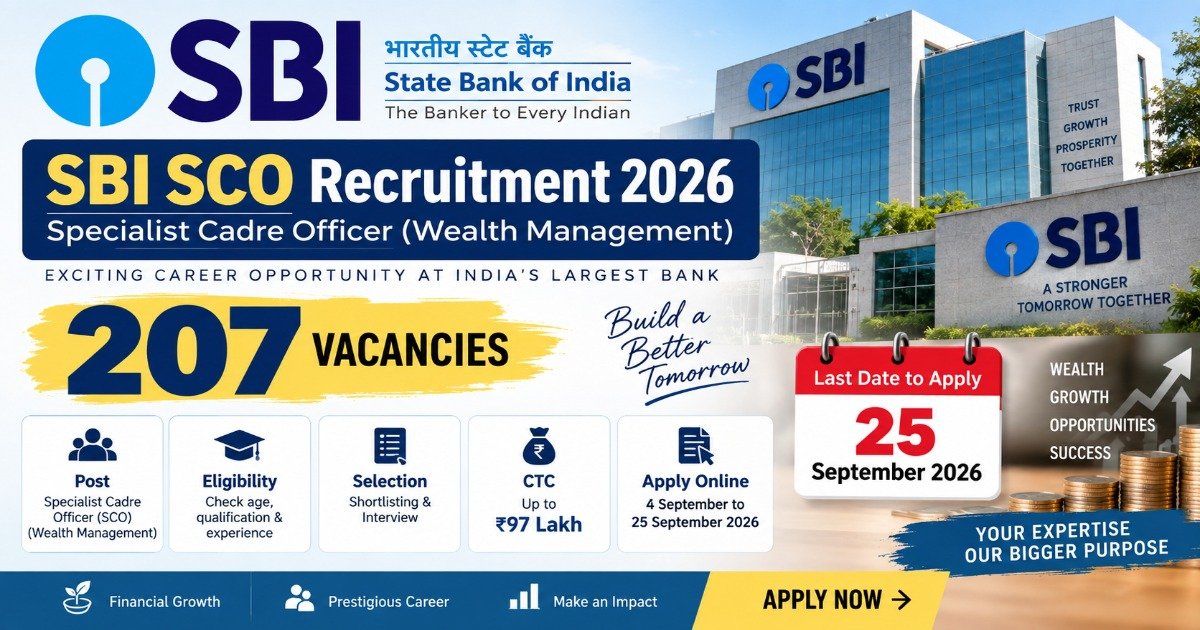 SBI SCO Recruitment 2026 for 207 Specialist Cadre Officer posts in Wealth Management