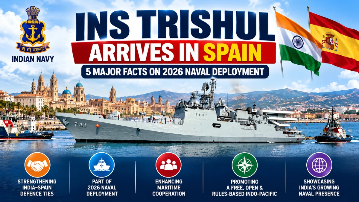 INS Trishul arrives in Spain at Valencia port after Varuna exercise 2026