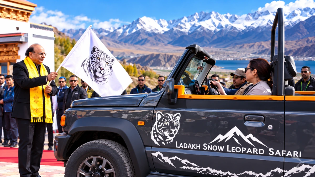 Snow Leopard Wildlife Safari Ladakh flagged off by L-G VK Saxena in Leh