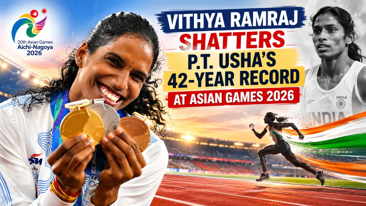 Vithya Ramraj shatters PT Usha record in 400m hurdles at Asian Games 2026
