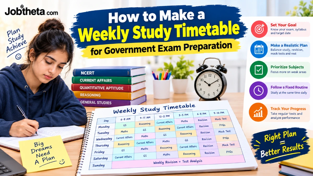 weekly study timetable for government exam preparation template
